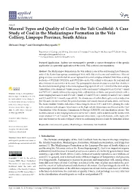 Maceral Types and Quality of Coal in the Tuli Coalfield: a Case