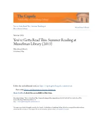 Summer Reading at Musselman Library Musselman Library