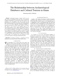 The Relationship Between Archaeological Databases and Cultural Tourism in Oman