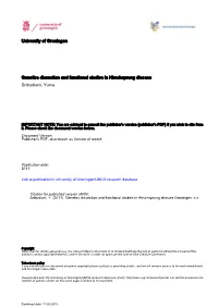 University of Groningen Genetics Dissection and Functional