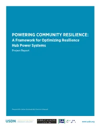 USDN Resilience Hubs Technical Power Systems