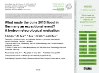 What Made the June 2013 Flood in Germany an Exceptional Event?