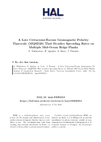A Late Cretaceous-Eocene Geomagnetic Polarity Timescale (MQSD20) That Steadies Spreading Rates on Multiple Mid-Ocean Ridge Flanks A