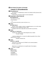 Encumbrances 2 Encumbrances Encumbrance: a Nonpossessory Interest in Real Property Held by Someone Other Than the Owner
