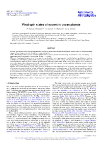 Final Spin States of Eccentric Ocean Planets P