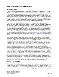 Great Start Readiness Program Classroom Requirements