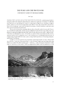 Peaks and Professors