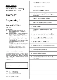 SIMATIC S7 Programming 2