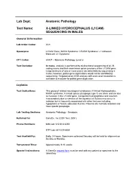 X-Linked Hydrocephalus (L1cam) Sequencing in Males