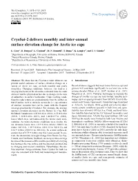 Cryosat-2 Delivers Monthly and Inter-Annual Surface Elevation Change for Arctic Ice Caps