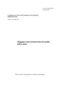 Mapping of International Internet Public Policy Issues