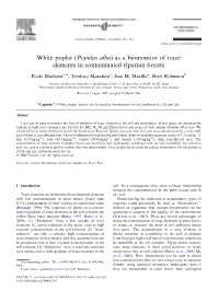 White Poplar (Populus Alba) As a Biomonitor of Trace Elements in Contaminated Riparian Forests