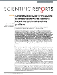 A Microfluidic Device for Measuring Cell Migration