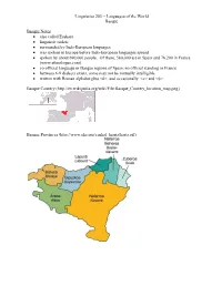Linguistics 203 – Languages of the World Basque Basque Notes • Also