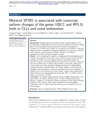 Mutated SF3B1 Is Associated with Transcript Isoform Changes of The