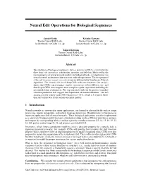 Neural Edit Operations for Biological Sequences