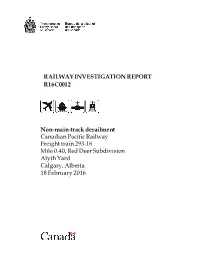 Railway Investigation Report R16c0012
