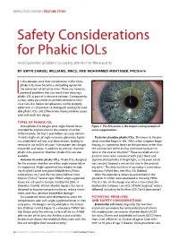 Safety Considerations for Phakic Iols Avoid Potential Problems by Paying Attention to These Points