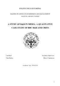 A Study of R&D in Media