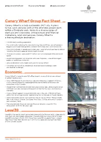 Canary Wharf Group Fact Sheet Economic Level39