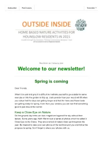 Newsletter 26 / January 2021 Welcome to Our Newsletter!