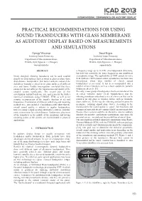 Practical Recommendations for Using Sound Transducers