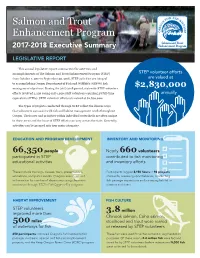 Salmon and Trout Enhancement Program 2017-2018 Executive Summary