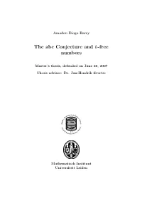 The Abc Conjecture and K-Free Numbers