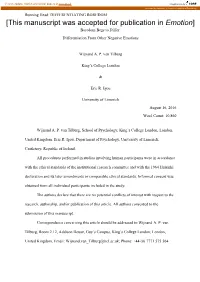 [This Manuscript Was Accepted for Publication in Emotion] Boredom Begs to Differ: Differentiation from Other Negative Emotions