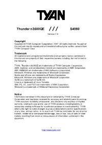 Thunder N3600qe /// S4980 Version 1.0