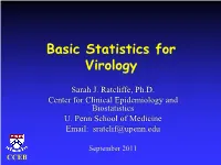 Topics in Biostatistics: Part II