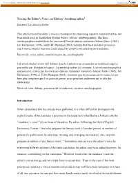 Tracing the Editor's Voice