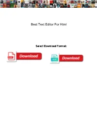 Best Text Editor for Html
