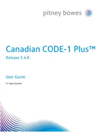 Canadian CODE-1 Plus V3.4.0 User Guide for Open Systems