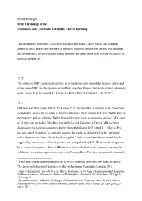 Draft Chronology of the Exhibition and Collections Curated by Marcel
