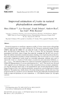 Improved Estimation of F-Ratio in Natural Phytoplankton Assemblages