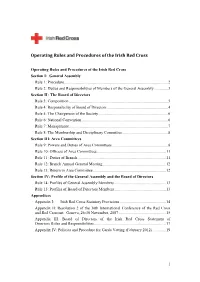Operating Rules and Procedures of the Irish Red Cross