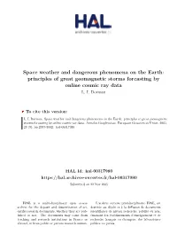 Principles of Great Geomagnetic Storms Forcasting by Online Cosmic Ray Data L
