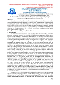 ROLE of UBIQUITOUS COMPUTING in E-COMMERCE Manas Kumar Yogi * & K