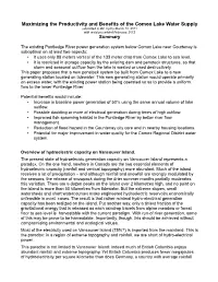 Maximizing the Productivity and Benefits of the Comox Lake Water Supply Submitted to BC Hydro March 10, 2011 with Revisions Added February, 2012 Summary