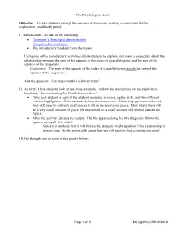 The Parallelogram Law Objective: to Take Students Through the Process