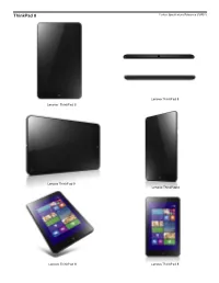 Thinkpad 8 Product Specifications Reference (PSREF)