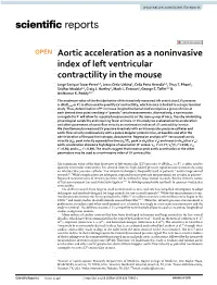 Aortic Acceleration As a Noninvasive Index of Left Ventricular Contractility in the Mouse