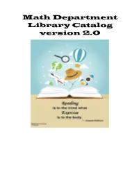Math Department Library Catalog Version 2.0 AMS Series Author Title Evans, Lawrence C