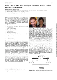 Recent Advances in the Direct Nucleophilic Substitution of Allylic