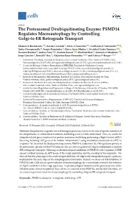 The Proteasomal Deubiquitinating Enzyme PSMD14 Regulates Macroautophagy by Controlling Golgi-To-ER Retrograde Transport