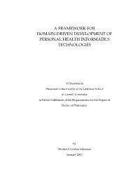 A Framework for Domain-Driven Development of Personal Health Informatics Technologies