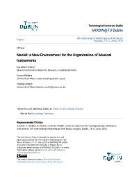 A New Environment for the Organization of Musical Instruments