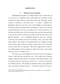 FORTUNATUS I. with the Count of Flanders the Kingdom of Cyprus Is