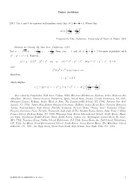 Junior Problems J301. Let a and B Be Nonzero Real Numbers Such That Ab ≥ + 1 + 3. Prove That Ab